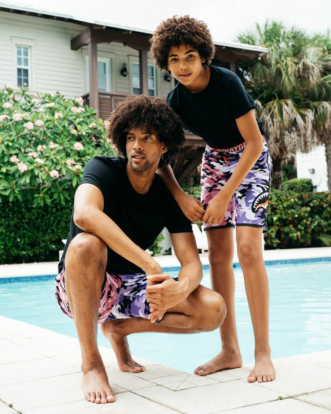 Sprayground KIDS SPLIT CAMO SWIM TRUNKS