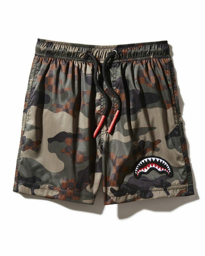 Sprayground KIDS CAMO CHECKERED SWIM TRUNKS