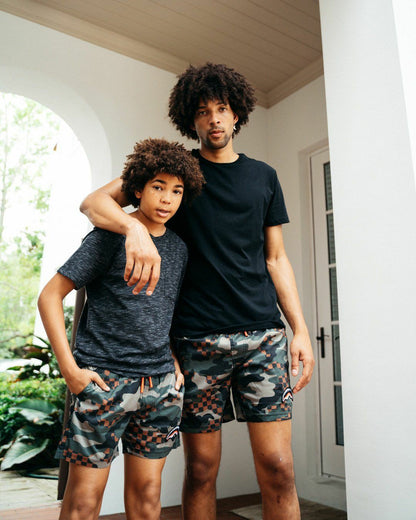 Sprayground KIDS CAMO CHECKERED SWIM TRUNKS