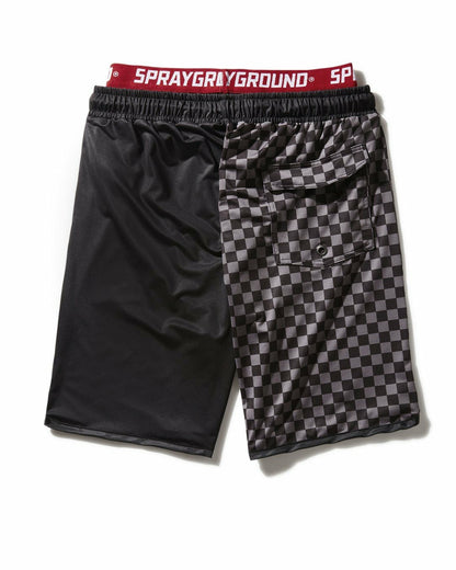 Sprayground GREY CHECKERED SPLIT CORTO SWIM TRUNKS