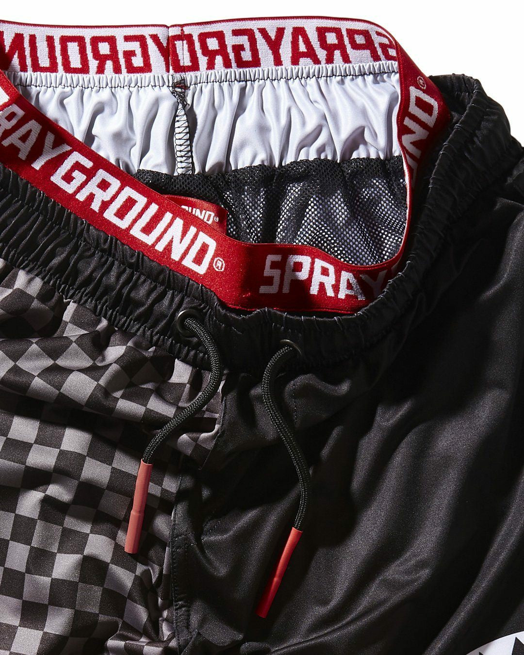 Sprayground GREY CHECKERED SPLIT CORTO SWIM TRUNKS