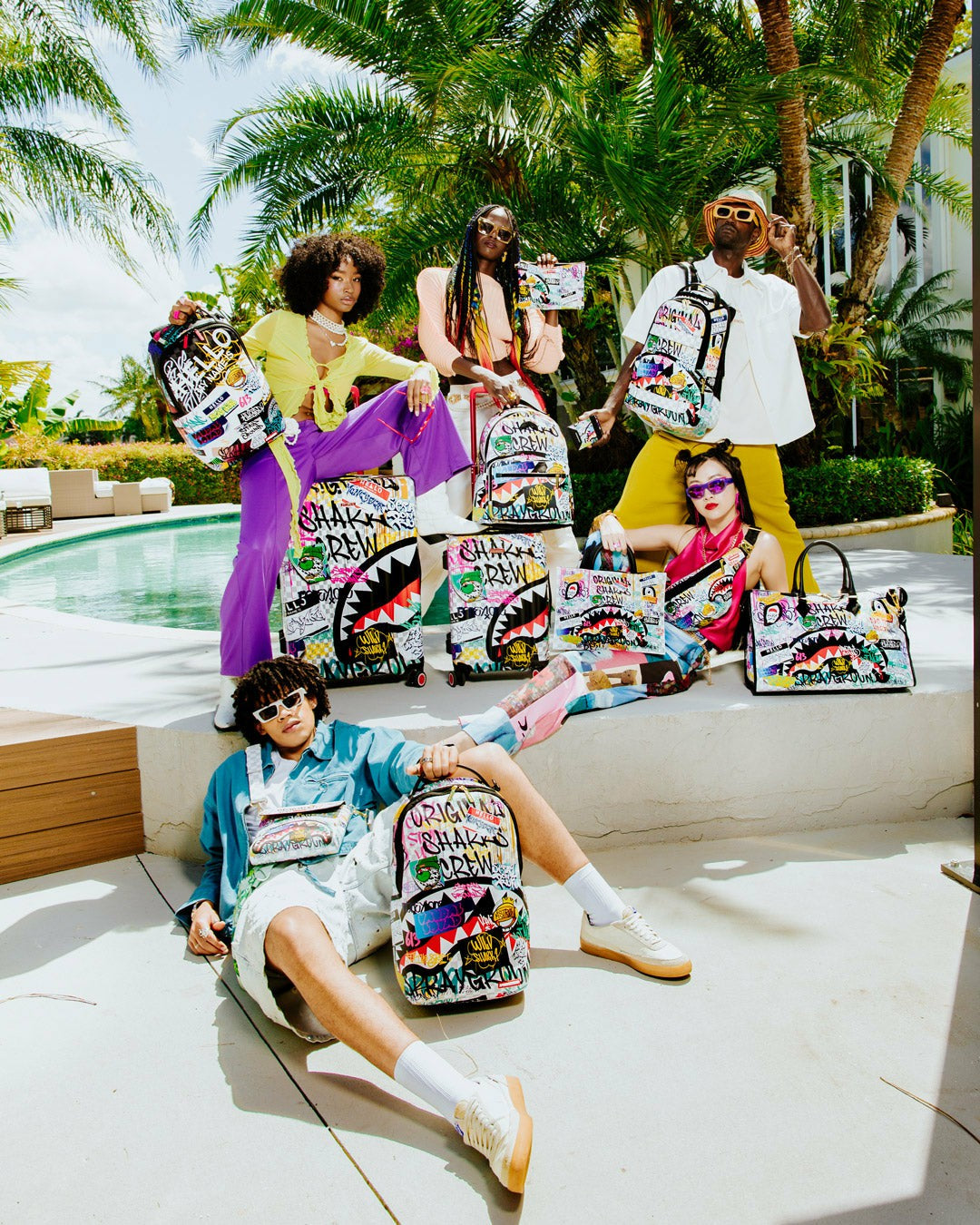 Sprayground CREATE ANOTHER DAY CROSSOVER CLUTCH W/ SHOULDER STRAP