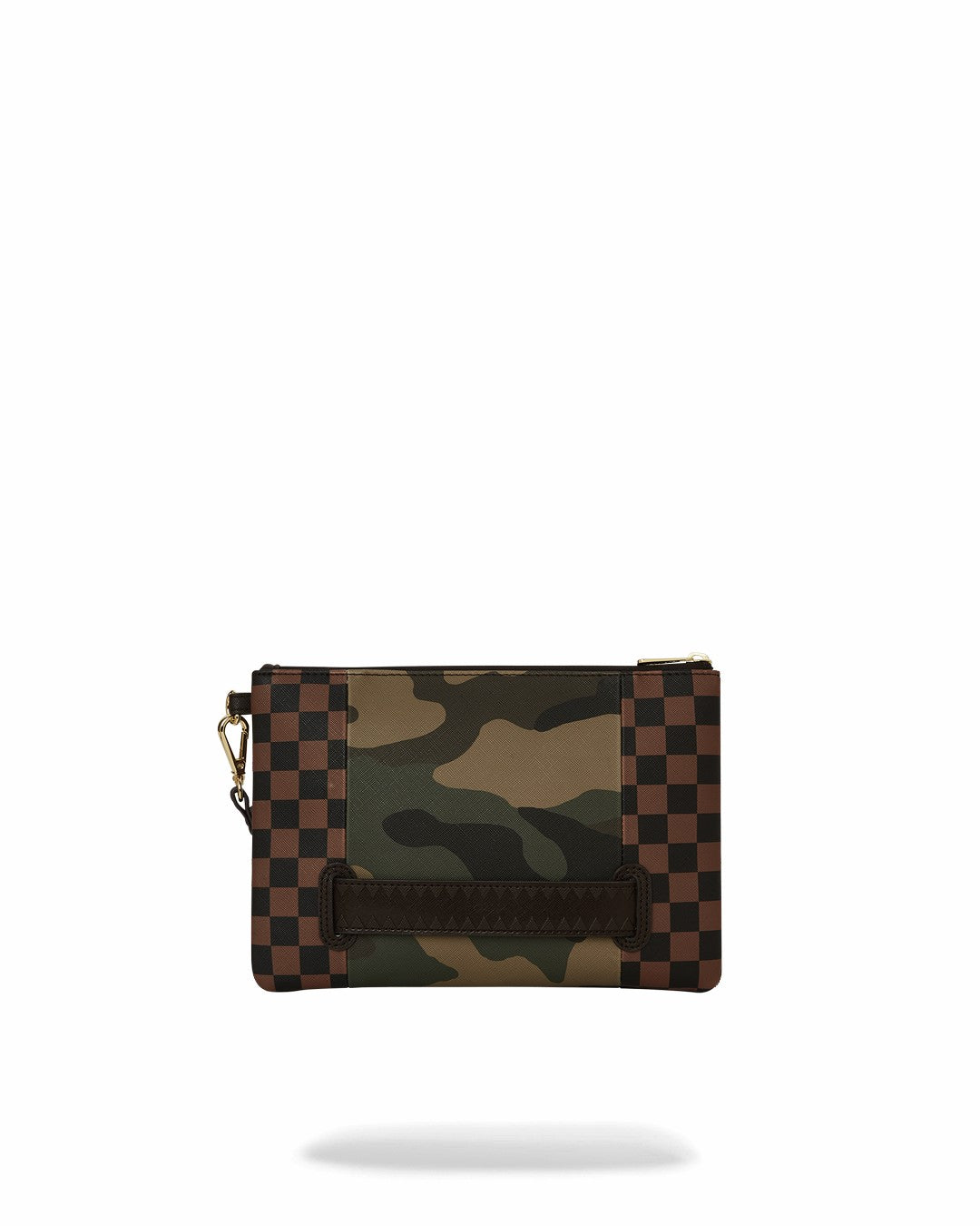 Sprayground EXTERIOR GOLD ZIP POCKET SHARKS IN PARIS CROSSOVER CLUTCH