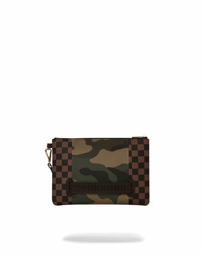 Sprayground EXTERIOR GOLD ZIP POCKET SHARKS IN PARIS CROSSOVER CLUTCH