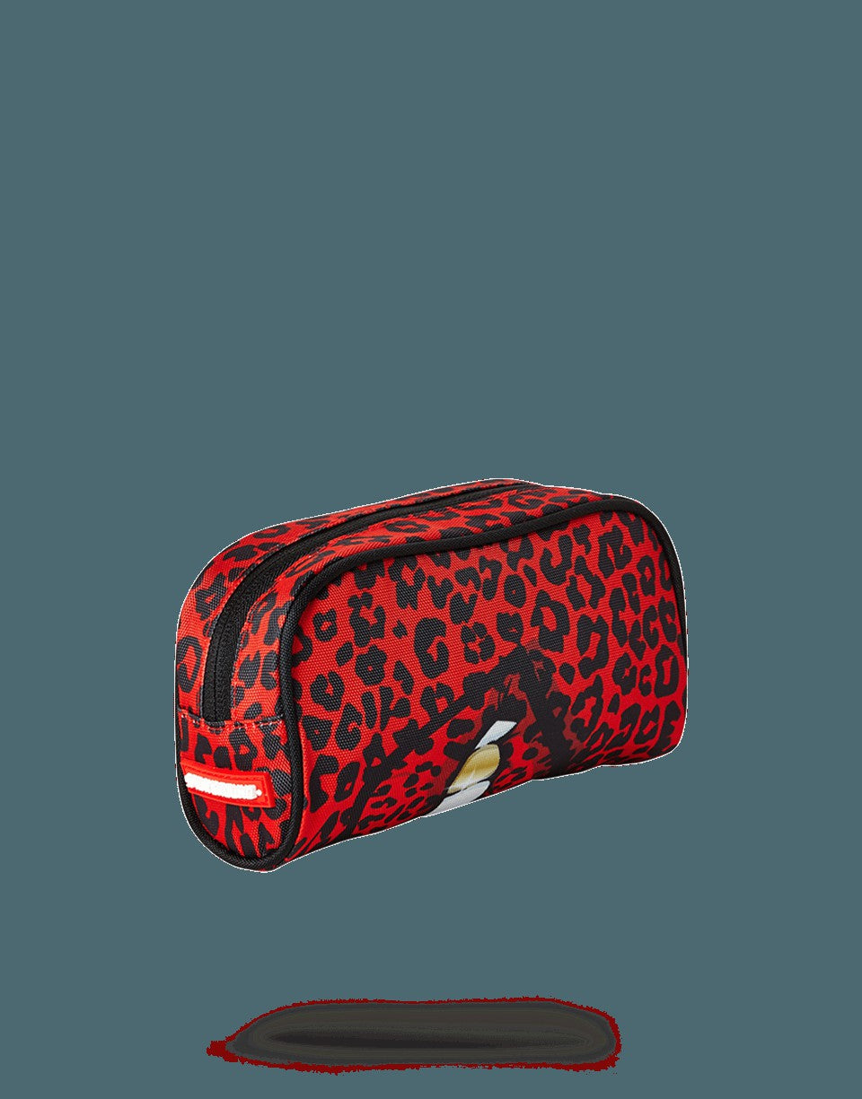 Sprayground RED LEOPARD LIPS PENCIL CASE