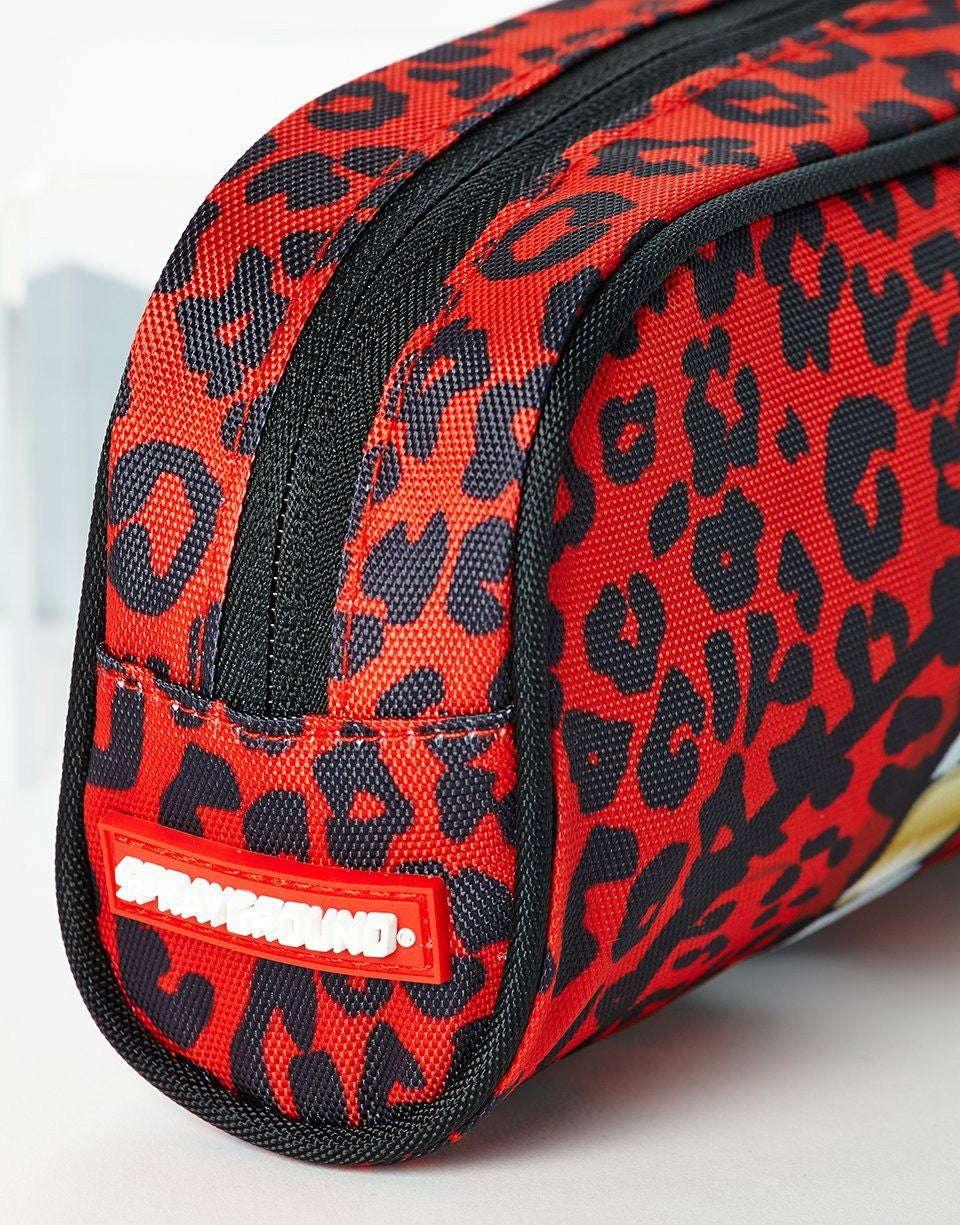 Sprayground RED LEOPARD LIPS PENCIL CASE