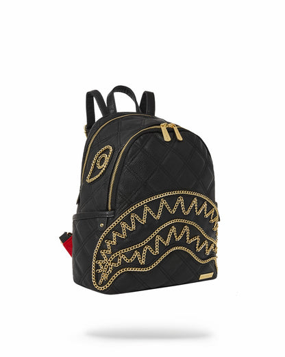 Sprayground NOIR QUILT GOLD CHAIN SHARK SAVAGE BACKPACK