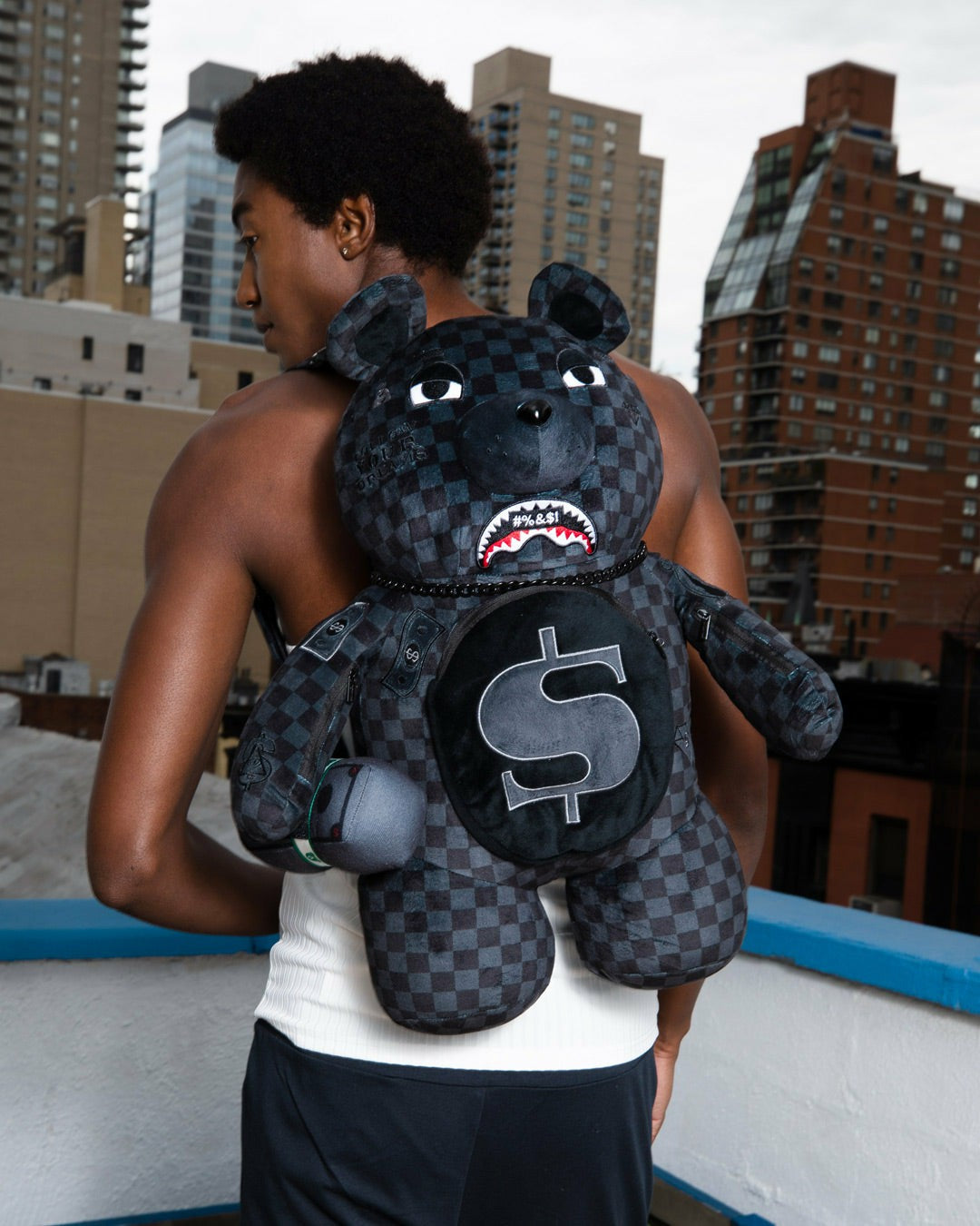 Sprayground WHAT THE BEEP' SHARK MONEYBEAR TEDDYBEAR BACKPACK