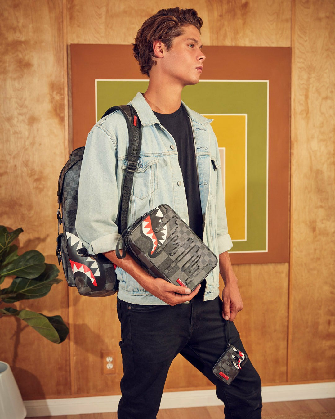 Sprayground XTC GREY SHARKS IN PARIS TOILETRY BAG