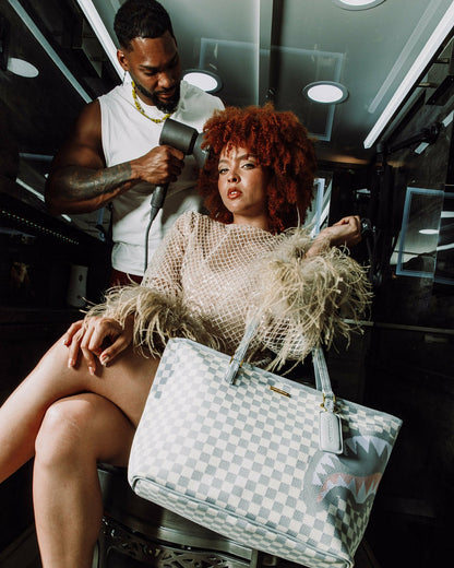 Sprayground KNIT SHARKS IN PARIS IN CREAM TOTE
