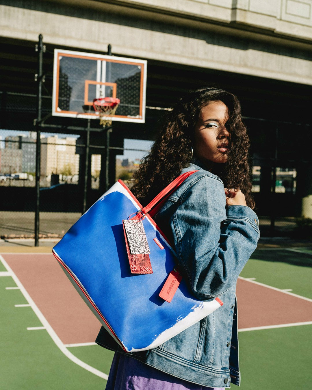 Sprayground KEITH HARING THE BIG BLUE PURSE ART TOTE
