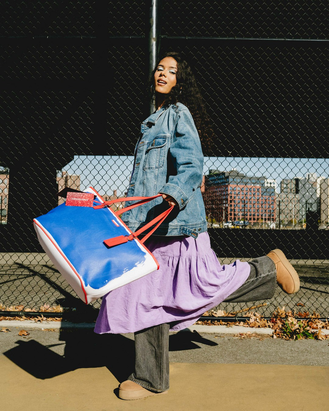 Sprayground KEITH HARING THE BIG BLUE PURSE ART TOTE