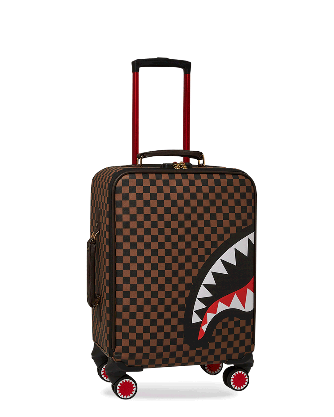 Sprayground EXTERIOR GOLD ZIP POCKET SHARKS IN PARIS JETSETTER CARRY-ON LUGGAGE