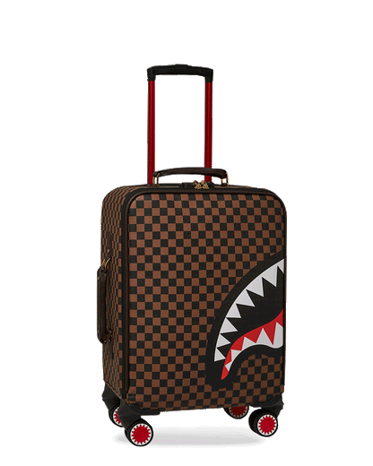 Sprayground EXTERIOR GOLD ZIP POCKET SHARKS IN PARIS JETSETTER CARRY-ON LUGGAGE