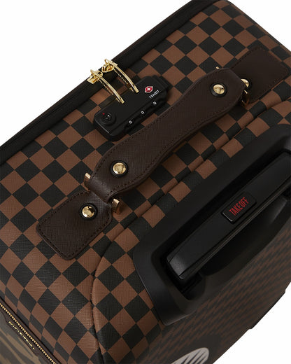 Sprayground EXTERIOR GOLD ZIP POCKET SHARKS IN PARIS JETSETTER CARRY-ON LUGGAGE