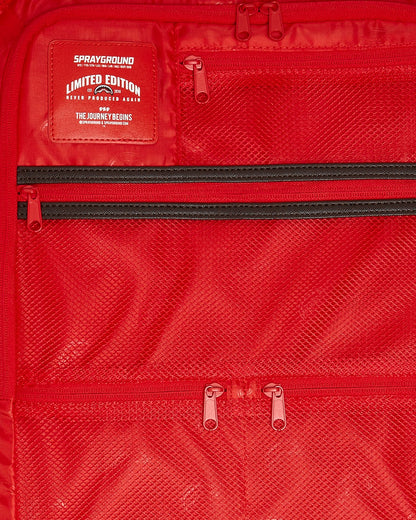 Sprayground EXTERIOR GOLD ZIP POCKET SHARKS IN PARIS JETSETTER CARRY-ON LUGGAGE