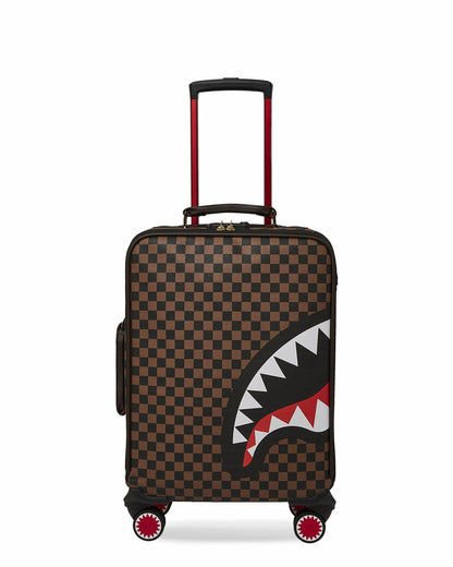 Sprayground EXTERIOR GOLD ZIP POCKET SHARKS IN PARIS JETSETTER CARRY-ON LUGGAGE