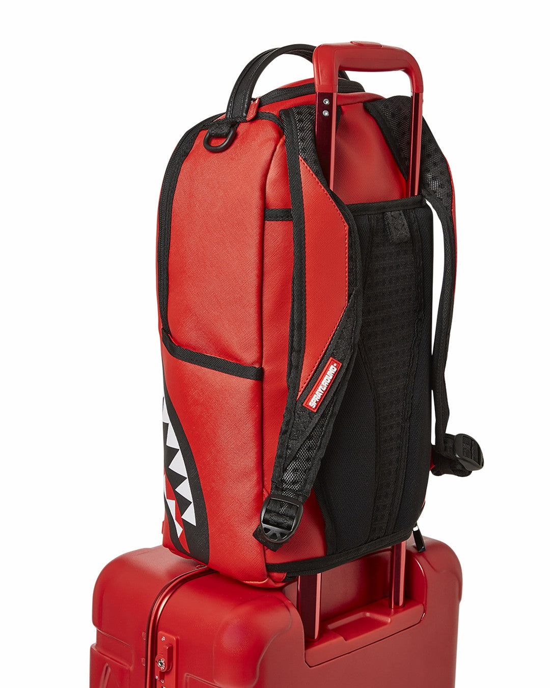 Sprayground MOLDED SHARKITECTURE RED HARDSHELL CARRY-ON LUGGAGE