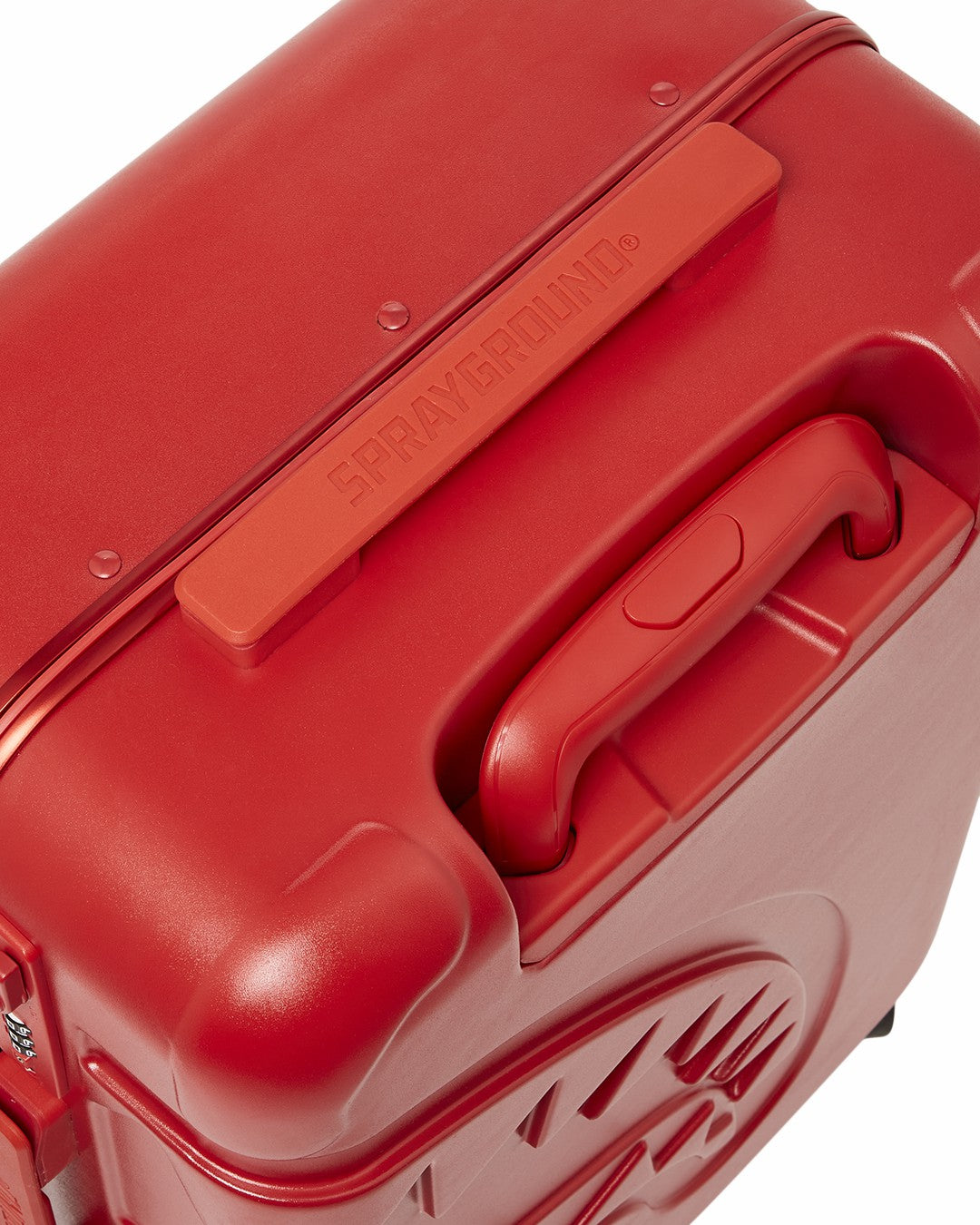 Sprayground MOLDED SHARKITECTURE RED HARDSHELL CARRY-ON LUGGAGE
