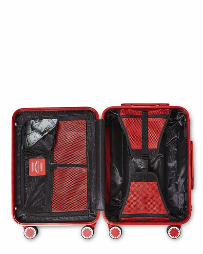 Sprayground MOLDED SHARKITECTURE RED HARDSHELL CARRY-ON LUGGAGE