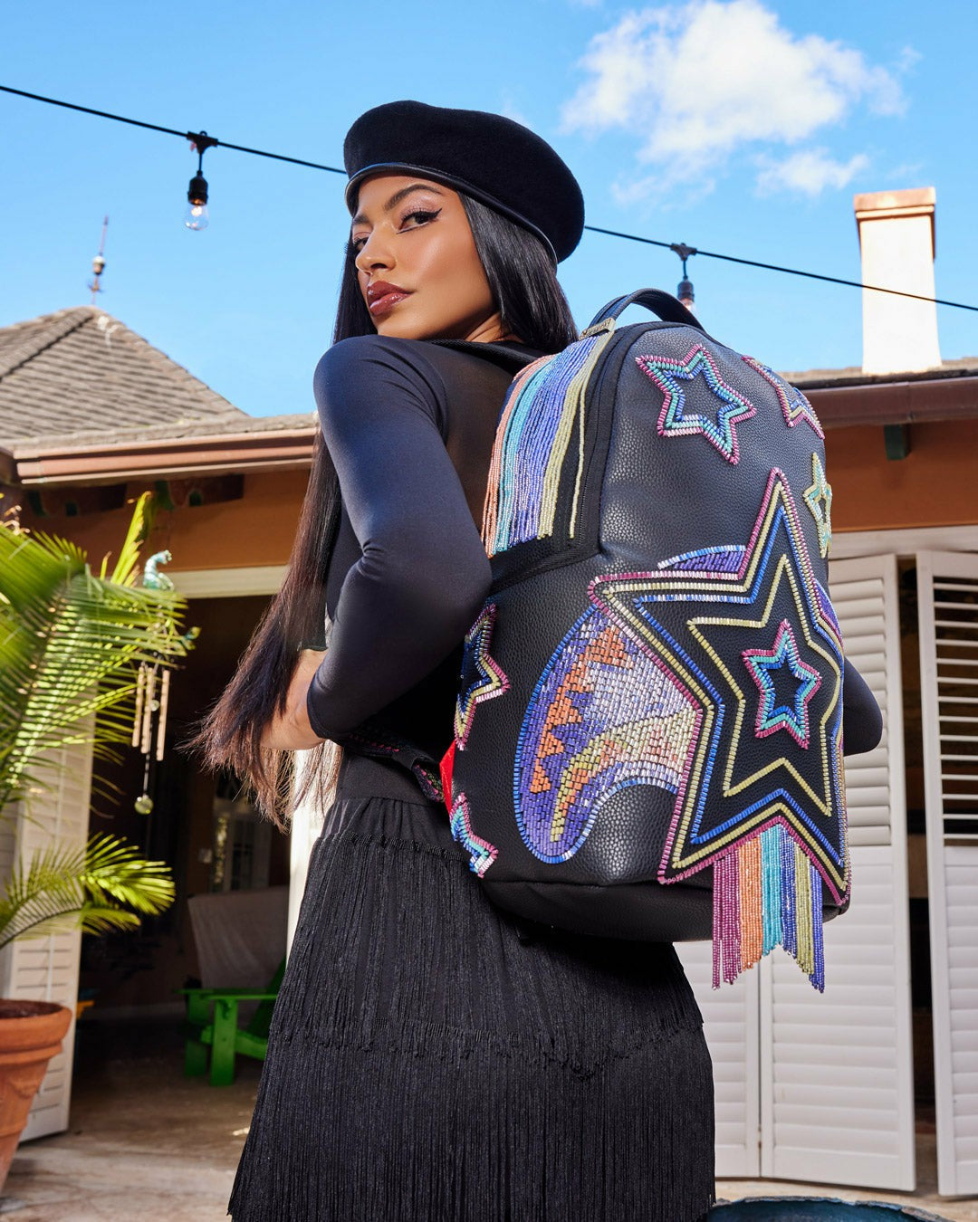 Sprayground STAR RACER A.I.7 SANDFLOWER COLLAB BEADED BACKPACK