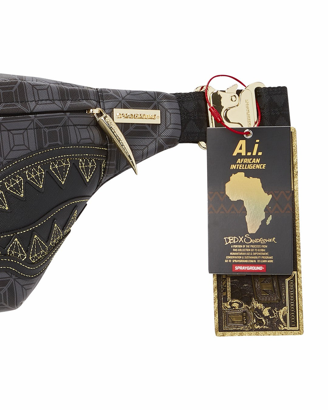 Sprayground OBSIDIAN STUNNER A.i.6 SANDFLOWER COLLAB SAVVY CROSSBODY