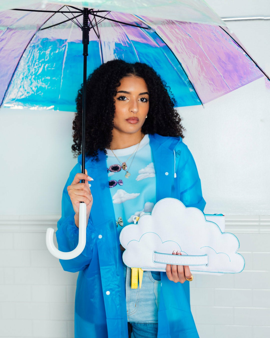Sprayground CLOUDY WITH A CHANCE OF SHARK CROSSOVER CLUTCH