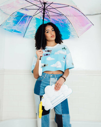 Sprayground CLOUDY WITH A CHANCE OF SHARK CROSSOVER CLUTCH