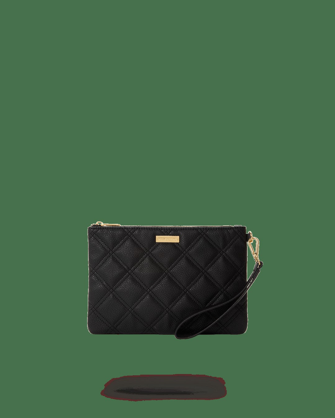 Sprayground NOIR QUILT GOLD CHAIN SHARK CROSSOVER CLUTCH