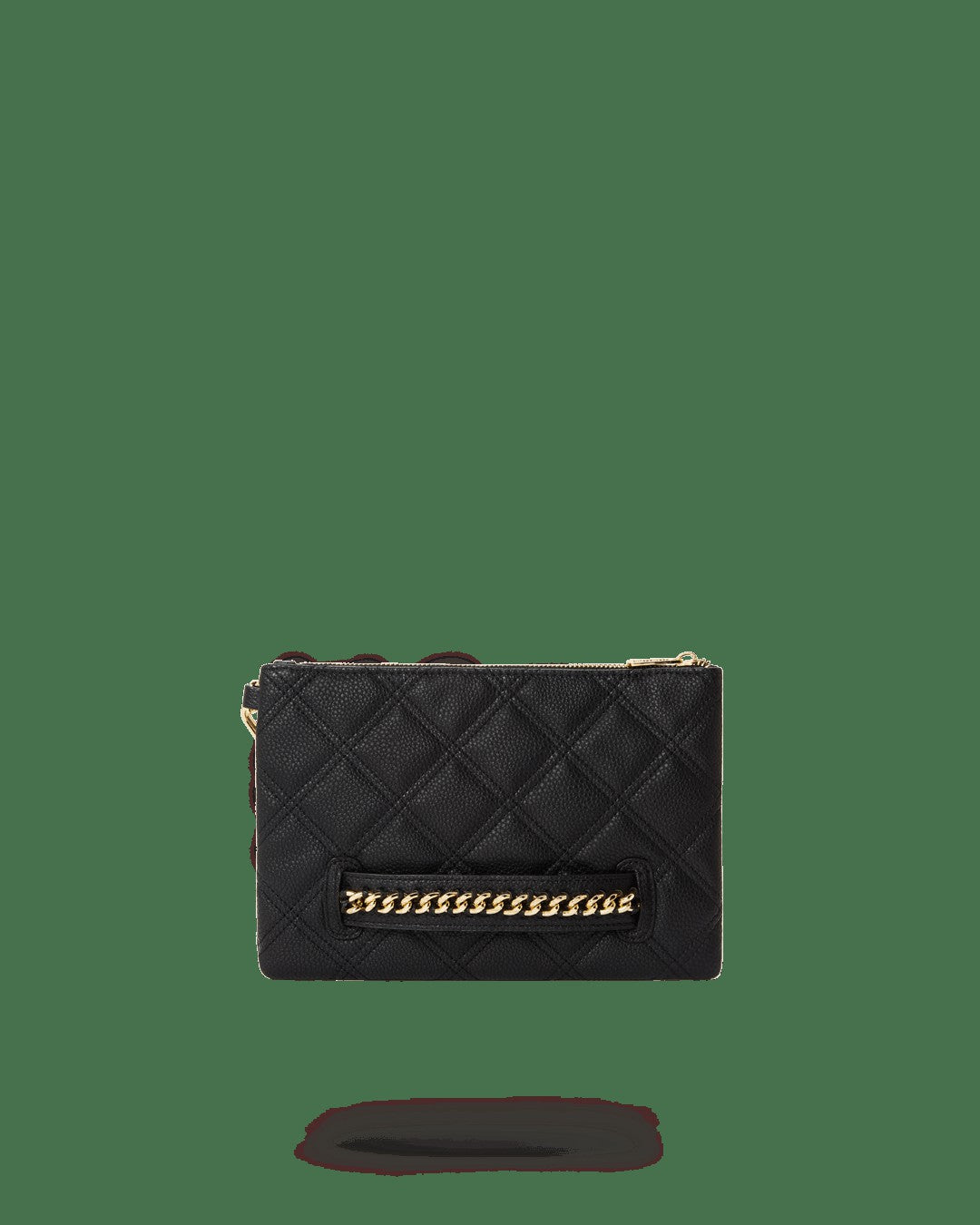 Sprayground NOIR QUILT GOLD CHAIN SHARK CROSSOVER CLUTCH
