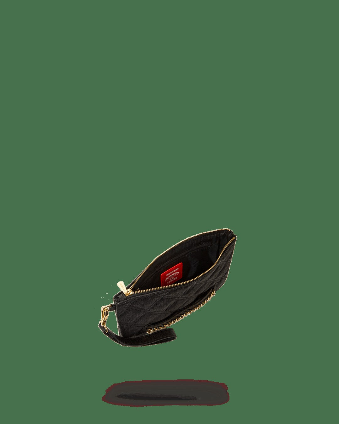 Sprayground NOIR QUILT GOLD CHAIN SHARK CROSSOVER CLUTCH