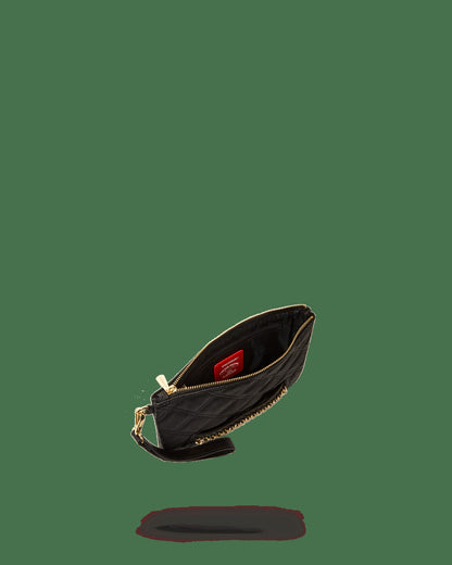 Sprayground NOIR QUILT GOLD CHAIN SHARK CROSSOVER CLUTCH