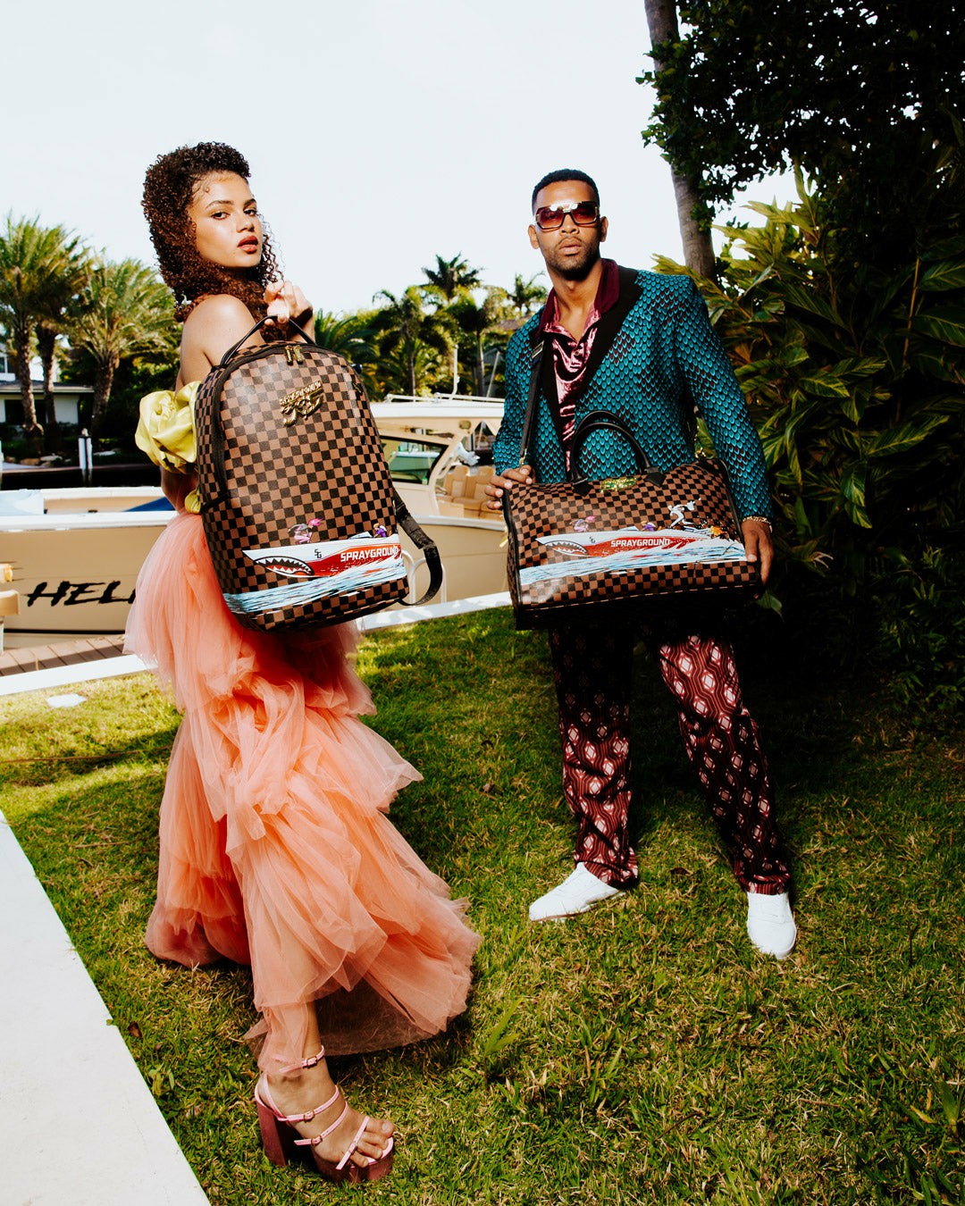 Sprayground THE 305 SPEEDBOAT GETAWAY PYRAMID DUFFLE