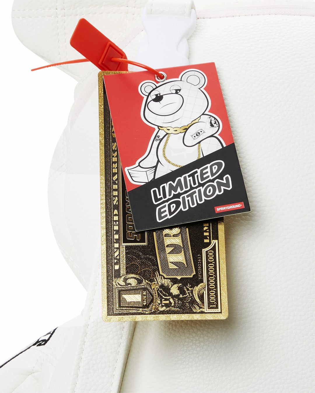 Sprayground RIVIERA LE BLANC GOLD CHAIN MONEYBEAR TEDDYBEAR BACKPACK