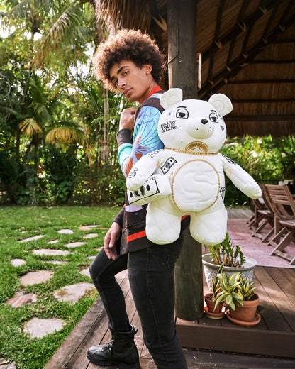 Sprayground RIVIERA LE BLANC GOLD CHAIN MONEYBEAR TEDDYBEAR BACKPACK