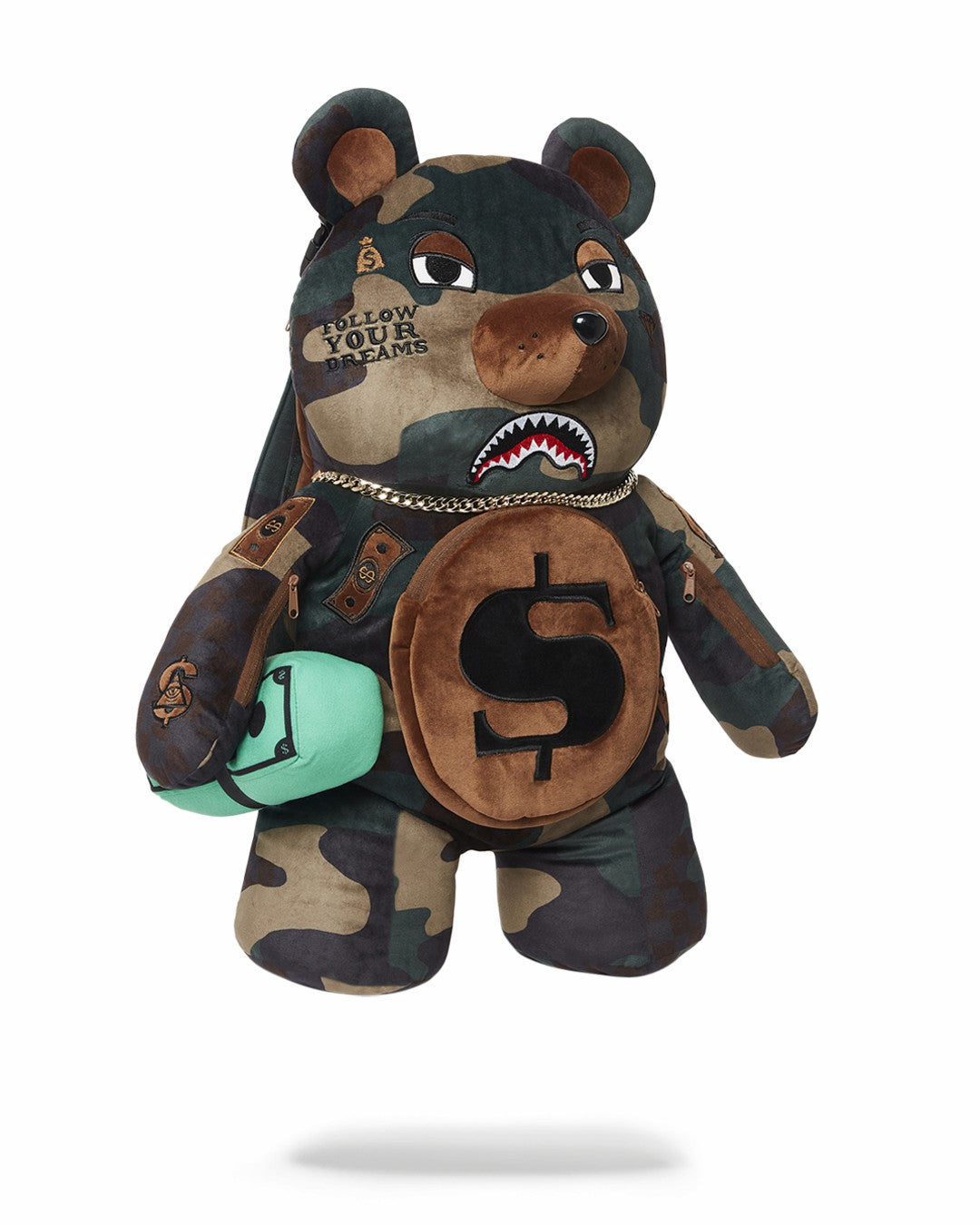Sprayground CAMOCHECK MONEYBEAR TEDDYBEAR BACKPACK