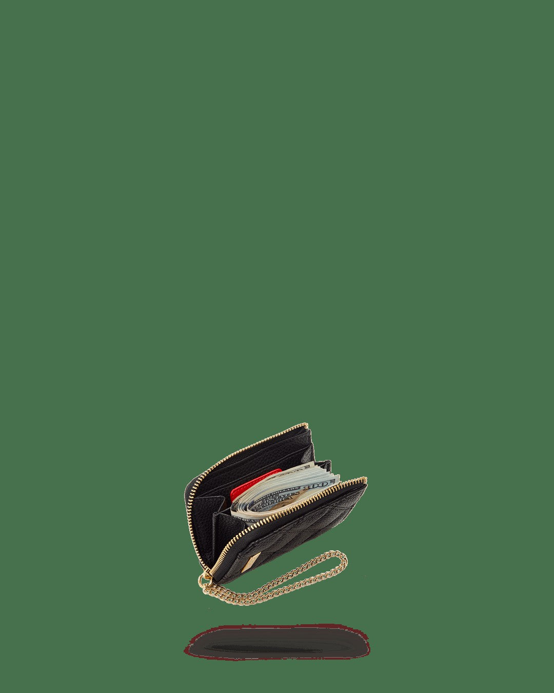 Sprayground NOIR QUILT GOLD CHAIN SHARK WALLET
