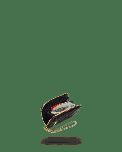 Sprayground NOIR QUILT GOLD CHAIN SHARK WALLET