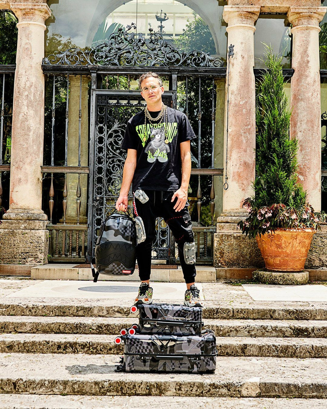 Sprayground 3AM NEVER SLEEP SHARKITECTURE HARDSHELL CARRY-ON LUGGAGE