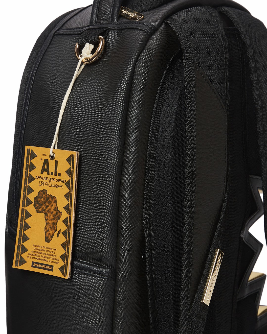 Sprayground A.i.3 SHARK BITE BLACK GOLD BACKPACK (DLXV)