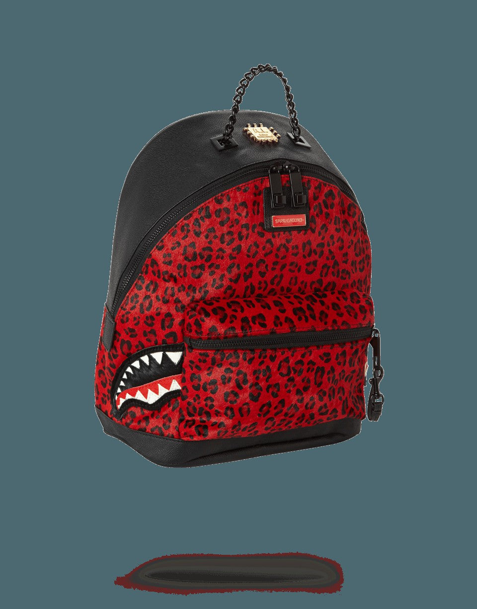 Sprayground 6-STRAP RED LEOPARD EMPRESS (PONY HAIR)