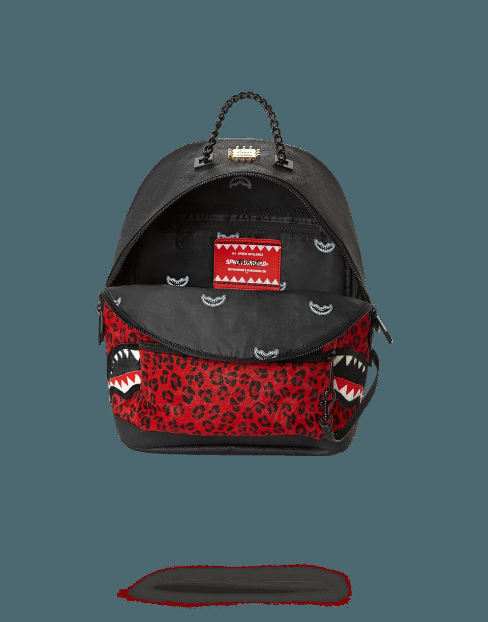 Sprayground 6-STRAP RED LEOPARD EMPRESS (PONY HAIR)