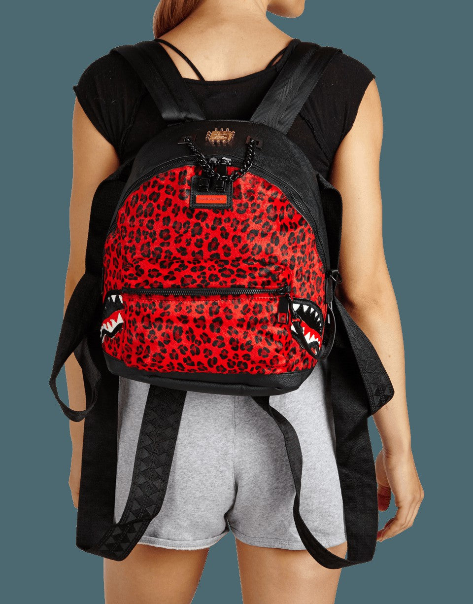Sprayground 6-STRAP RED LEOPARD EMPRESS (PONY HAIR)
