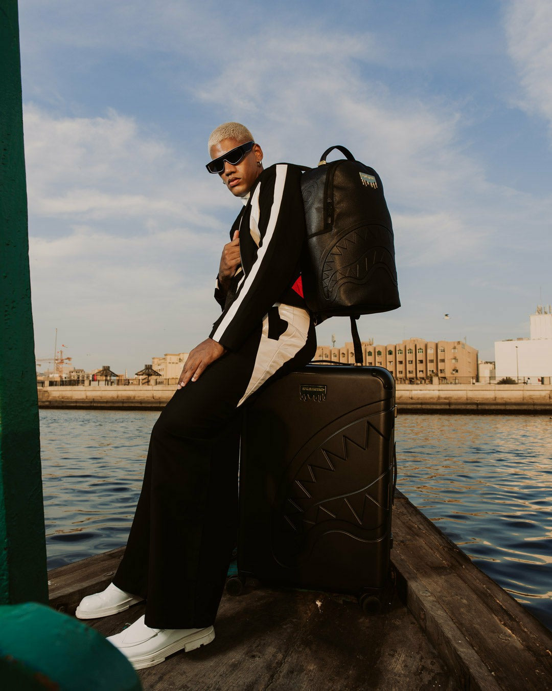 Sprayground GOLD BRICK DRIP BLACK BACKPACK