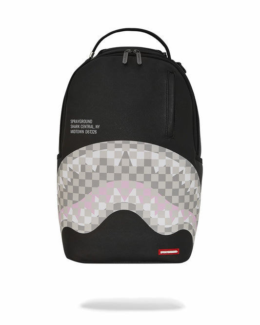 Sprayground SHARK CENTRAL CREAM BLACK CHECK BACKPACK
