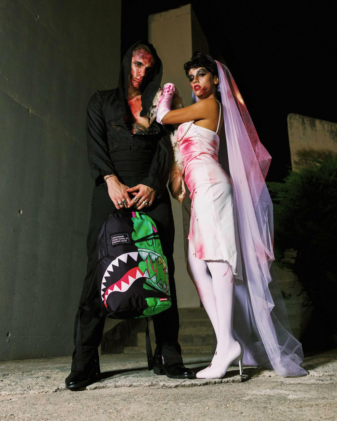 Sprayground ZOMBIE OOZE SHARK CENTRAL BACKPACK