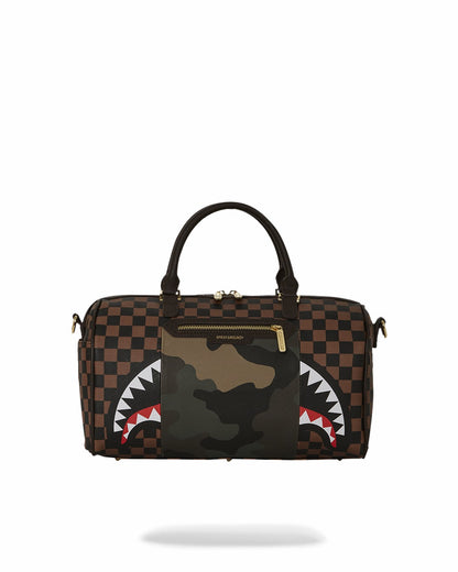 Sprayground EXTERIOR GOLD ZIP POCKET SHARKS IN PARIS MINI DUFFLE
