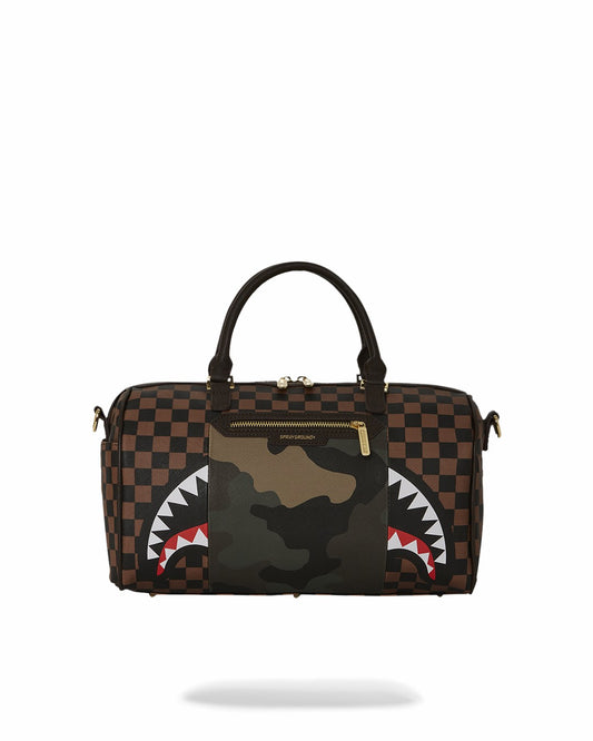 Sprayground EXTERIOR GOLD ZIP POCKET SHARKS IN PARIS MINI DUFFLE