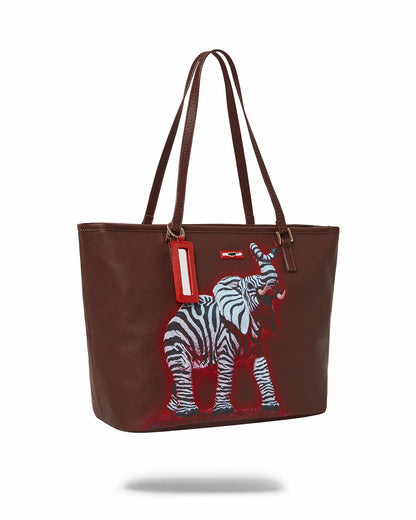 Sprayground ZEBRA ELEPHANT RON ENGLISH COLLAB TOTE