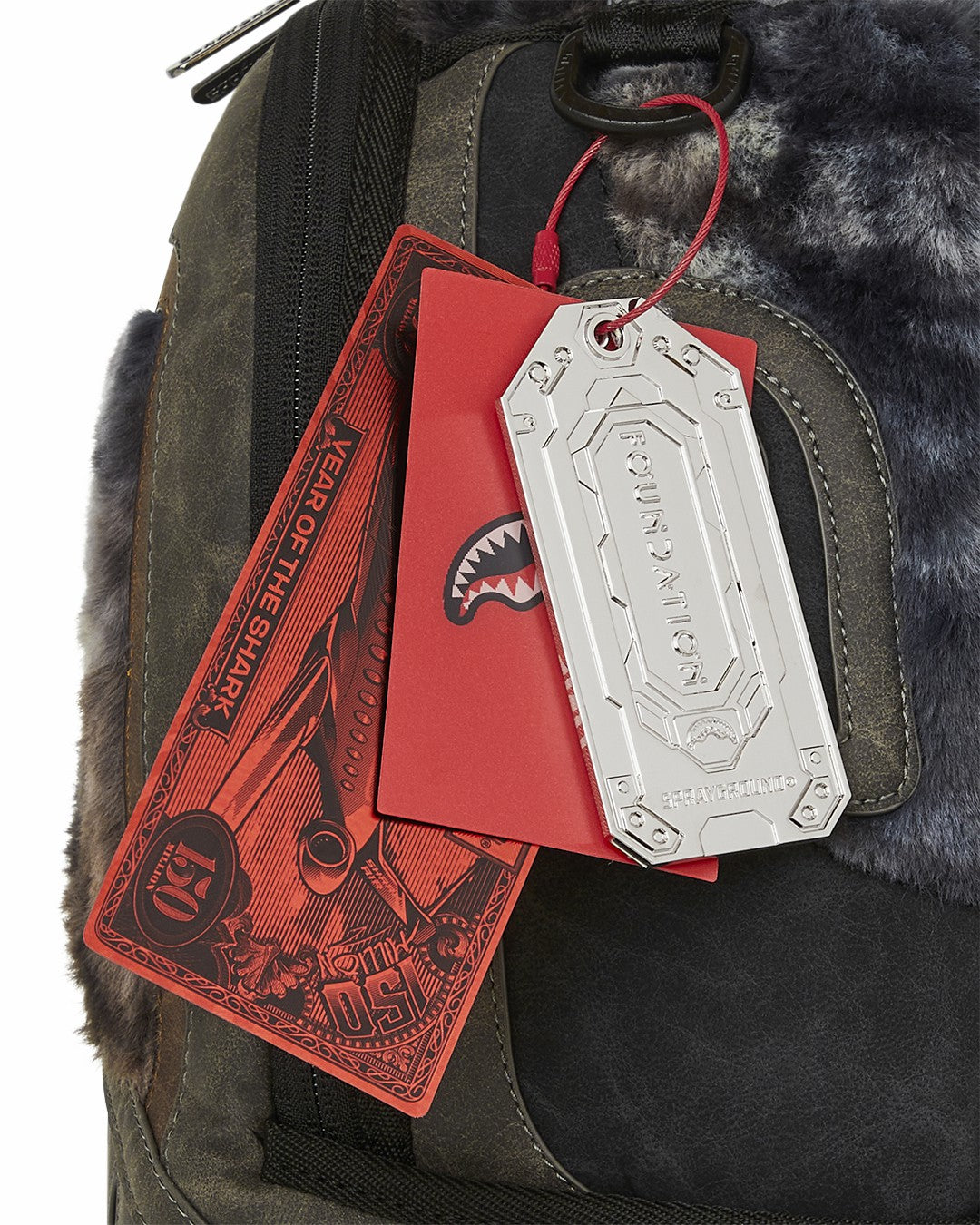 Sprayground FOUNDATION DAYS FUR COAT SHARK BACKPACK